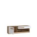 Lowboard >ATTENTION< LED, 1 Tür, 1 Schub, Eiche Dekor / Weiß Gloss - 159,9x50x41,5cm BxHxT