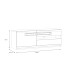 Lowboard >ATTENTION< LED, 1 Tür, 2 Schübe, Eiche Dekor / Weiß Gloss - 139,9x50x41,5cm BxHxT