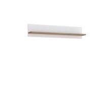 Wandboard >ATTENTION< in Riviera Eiche / Weiß Gloss - 140x29x24cm (BxHxT)