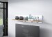 Wandboard >ATTENTION< in Riviera Eiche / Weiß Gloss - 140x29x24cm (BxHxT)