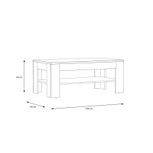 Couchtisch >ATTENTION< 1 Ablageboden, Riviera Eiche Dekor - 110x45,5x60cm (BxHxT)