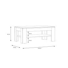 Couchtisch >ATTENTION< 1 Ablageboden, Riviera Eiche Dekor - 110x45,5x60cm (BxHxT)