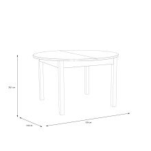 Kulissen-Esstisch >ATTENTION< rund, ausziehbar 165cm, Riviera Eiche Dekor - 78,1/165x130cm (HxD)