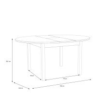 Kulissen-Esstisch >ATTENTION< rund, ausziehbar 165cm, Riviera Eiche Dekor - 78,1/165x130cm (HxD)
