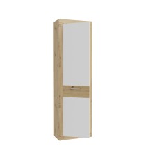 Garderobenschrank >BACCIO< 1 Tür, Stange, Weiss/ Artisan Eiche Dekor - 58,3x196,8x33,8cm (BxHxT)