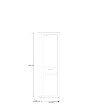 Garderobenschrank >BACCIO< 1 Tür, Stange, Weiss/ Artisan Eiche Dekor - 58,3x196,8x33,8cm (BxHxT)
