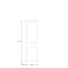 Garderobenschrank >BACCIO< 1 Tür, Stange, Weiss/ Artisan Eiche Dekor - 58,3x196,8x33,8cm (BxHxT)