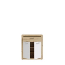 Schuhkommode >BACCIO< 2 Türen, 1 Schub, Weiss/ Artisan Eiche Dekor - 83x98,2x33,8cm (BxHxT)