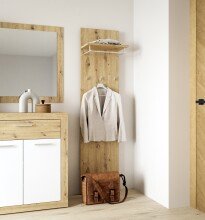 Garderobenpaneel >BACCIO< 3 Haken, 1 Boden, Stange,...