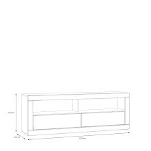Lowboard >LEFKADAS< 2 Schübe, Weiss / Mauvella Eiche Dekor - 175,4x61,6x41,4cm (BxHxT)