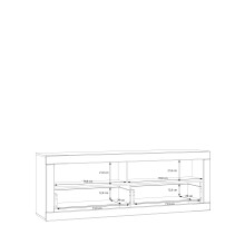 Lowboard >LEFKADAS< 2 Schübe, Weiss / Mauvella Eiche Dekor - 175,4x61,6x41,4cm (BxHxT)