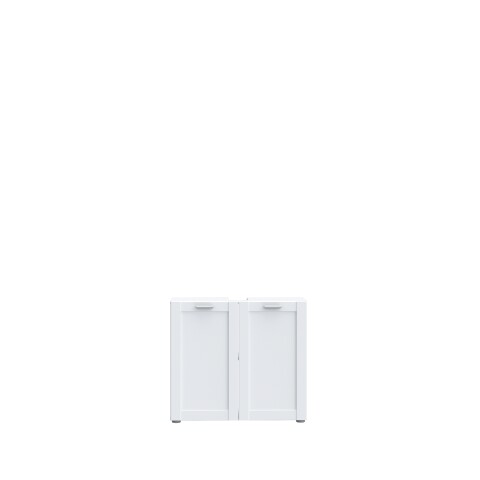 Waschbeckenunterschrank >LOKKO< 2 Türen, in Weiss - 69,9x62,5x31,3cm (BxHxT)