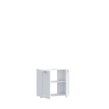 Waschbeckenunterschrank >LOKKO< 2 Türen, in Weiss - 69,9x62,5x31,3cm (BxHxT)