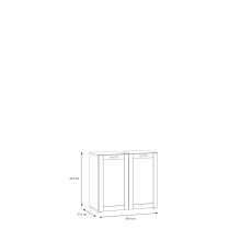 Waschbeckenunterschrank >LOKKO< 2 Türen, in Weiss - 69,9x62,5x31,3cm (BxHxT)