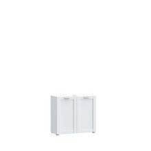 Waschbeckenunterschrank >LOKKO< 2 Türen, in Weiss - 69,9x62,5x31,3cm (BxHxT)