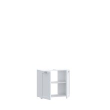 Waschbeckenunterschrank >LOKKO< 2 Türen, in Weiss - 69,9x62,5x31,3cm (BxHxT)