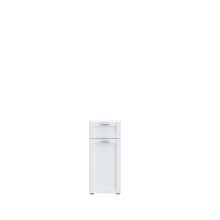 Badkommode >LOKKO< 1 Tür, 1 Schublade, in Weiss - 35,2x81,7x31,3cm (BxHxT)