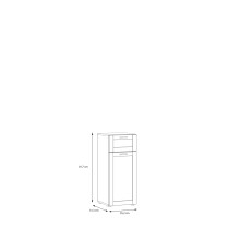 Badkommode >LOKKO< 1 Tür, 1 Schublade, in Weiss - 35,2x81,7x31,3cm (BxHxT)