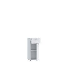Badkommode >LOKKO< 1 Tür, 1 Schublade, in Weiss - 35,2x81,7x31,3cm (BxHxT)