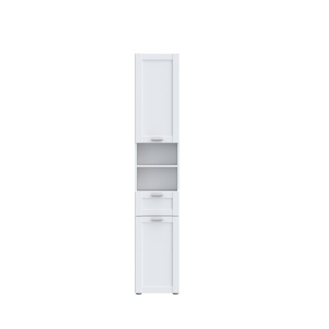 Seitenschrank >LOKKO< 2 Türen, 1 Schub, 2 Fächer, Weiss - 35,2x190,5x31,3cm (BxHxT)