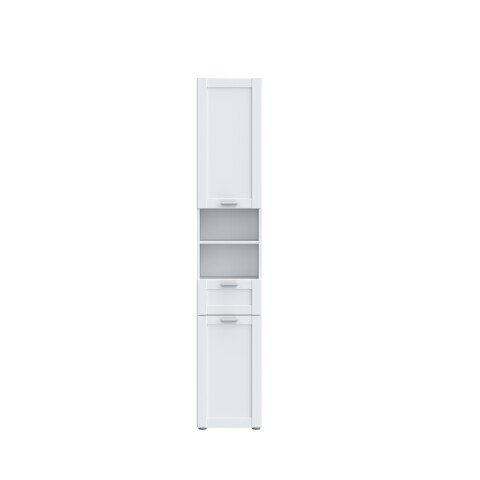 Seitenschrank >LOKKO< 2 Türen, 1 Schub, 2 Fächer, Weiss - 35,2x190,5x31,3cm (BxHxT)