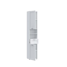 Seitenschrank >LOKKO< 2 Türen, 1 Schub, 2 Fächer, Weiss - 35,2x190,5x31,3cm (BxHxT)