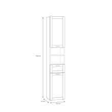 Seitenschrank >LOKKO< 2 Türen, 1 Schub, 2 Fächer, Weiss - 35,2x190,5x31,3cm (BxHxT)