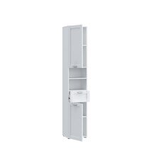 Seitenschrank >LOKKO< 2 Türen, 1 Schub, 2 Fächer, Weiss - 35,2x190,5x31,3cm (BxHxT)