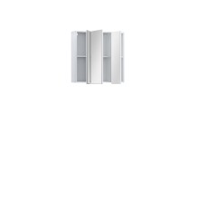 Badezimmerspiegelschrank >LOKKO< 3 Türen, grifflos, Weiss / Spiegel - 69,9x70,3x22,1cm (BxHxT)