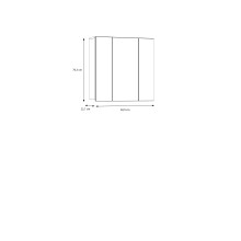 Badezimmerspiegelschrank >LOKKO< 3 Türen, grifflos, Weiss / Spiegel - 69,9x70,3x22,1cm (BxHxT)