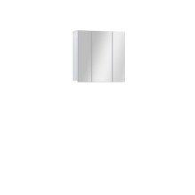 Badezimmerspiegelschrank >LOKKO< 3 Türen, grifflos, Weiss / Spiegel - 69,9x70,3x22,1cm (BxHxT)