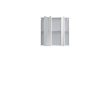 Badezimmerspiegelschrank >LOKKO< 3 Türen, grifflos, Weiss / Spiegel - 69,9x70,3x22,1cm (BxHxT)