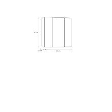Badezimmerspiegelschrank >LOKKO< 3 Türen, grifflos, Weiss / Spiegel - 69,9x70,3x22,1cm (BxHxT)