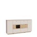 Sideboard >LOUOTO< 4 Türen, sandfarbig / Artisan Eiche - 199,5x101,2x41,6cm (BxHxT)