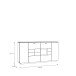 Sideboard >LOUOTO< 4 Türen, sandfarbig / Artisan Eiche - 199,5x101,2x41,6cm (BxHxT)