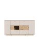 Sideboard >LOUOTO< 4 Türen, sandfarbig / Artisan Eiche - 199,5x101,2x41,6cm (BxHxT)