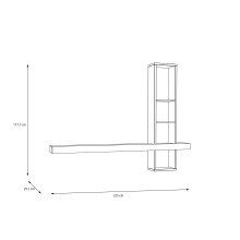 Wandpaneel >LOUOTO< 4 Fächer, Artisan Eiche Dekor - 225x171,1x25,1cm (BxHxT)
