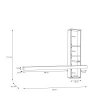 Wandpaneel >LOUOTO< 4 Fächer, Artisan Eiche Dekor - 225x171,1x25,1cm (BxHxT)