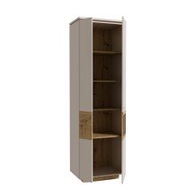 Stauraumvitrine >LOUOTO< 2 Türen, 4 Böden, sandfarbig / Artisan Eiche - 60,7x197,2x41,6 (BxHxT)