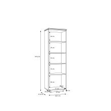 Stauraumvitrine >LOUOTO< 2 Türen, 4 Böden, sandfarbig / Artisan Eiche - 60,7x197,2x41,6 (BxHxT)