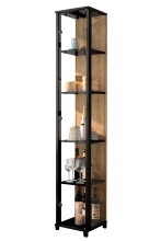 Glasvitrine >Optima< in Schwarz/Wildeiche-Dekor -...
