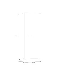 Mehrzweckschrank >NET306< 5 Böden, Artisan Eiche Dekor / Schwarz  - 68,7x181,1x36,5 (BxHxT)