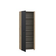 Mehrzweckschrank >NET306< 5 Böden, Artisan Eiche Dekor / Schwarz  - 68,7x181,1x36,5 (BxHxT)