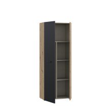Mehrzweckschrank >NET306< Inneneinteilung, Artisan Eiche / Schwarz - 68,7x181,1x36,5cm (BxHxT)