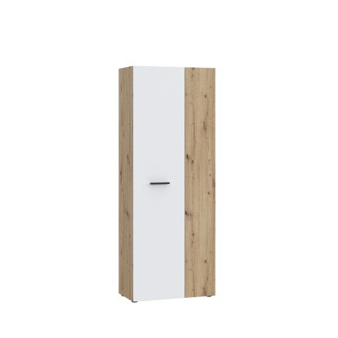 Mehrzweckschrank >NET306< Inneneinteilung, Weiss/Artisan Eiche Dekor - 68,7x181,1x36,5cm (BxHxT)