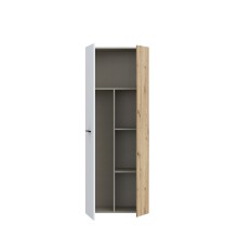 Mehrzweckschrank >NET306< Inneneinteilung, Weiss/Artisan Eiche Dekor - 68,7x181,1x36,5cm (BxHxT)