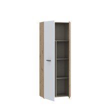 Mehrzweckschrank >NET306< Inneneinteilung, Weiss/Artisan Eiche Dekor - 68,7x181,1x36,5cm (BxHxT)