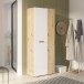 Mehrzweckschrank >NET306< Inneneinteilung, Weiss/Artisan Eiche Dekor - 68,7x181,1x36,5cm (BxHxT)