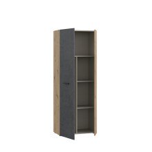 Mehrzweckschrank >NET306< Inneneinteilung, Betonoptik / Artisan Eiche - 68,7x181,1x36,5 (BxHxT)
