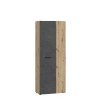 Mehrzweckschrank >NET306< Inneneinteilung, Betonoptik / Artisan Eiche - 68,7x181,1x36,5 (BxHxT)